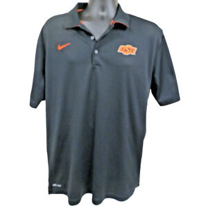 Nike Dri-Fit OSU Oklahoma State Mens Polo Shirt Size Large Short Sleeve Collared